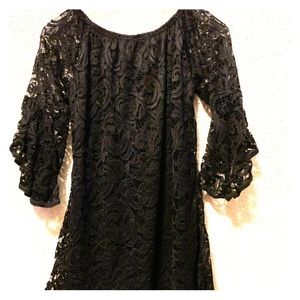 Elegant Black Lace Top Size S-M